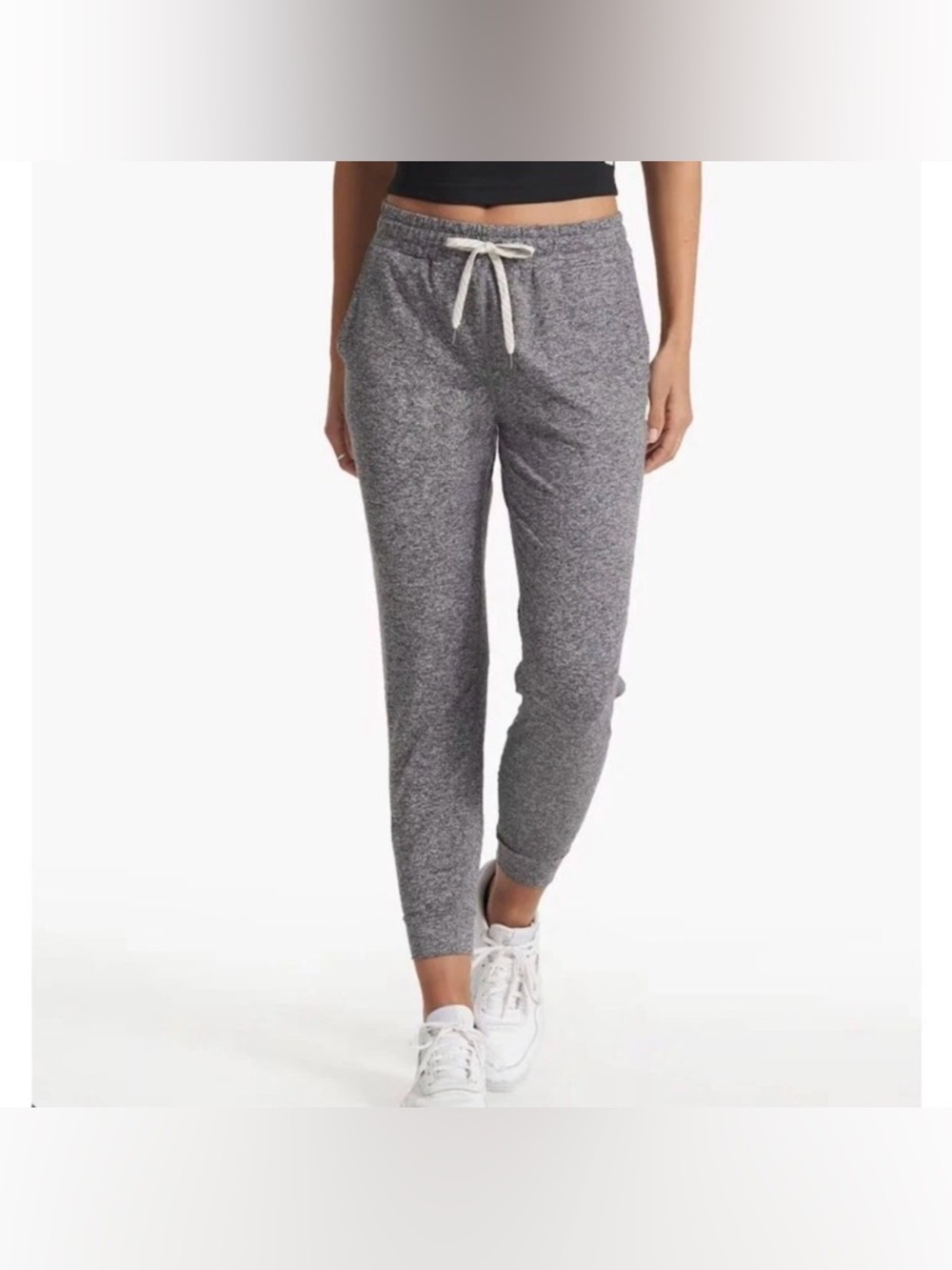 Vuori Performance Jogger Womens L Heather Gray Drawstring VW303 Athleisure Pants